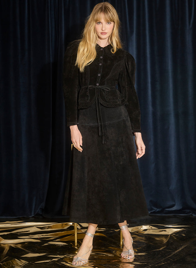 Ida Skirt | Noir Suede