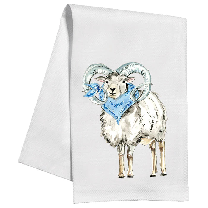 Ram with Blue Bandana Kitchen Towel