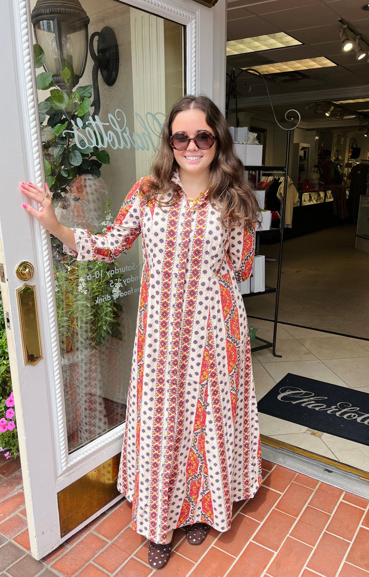 Classic Shirtdress | Crimson Mosaic