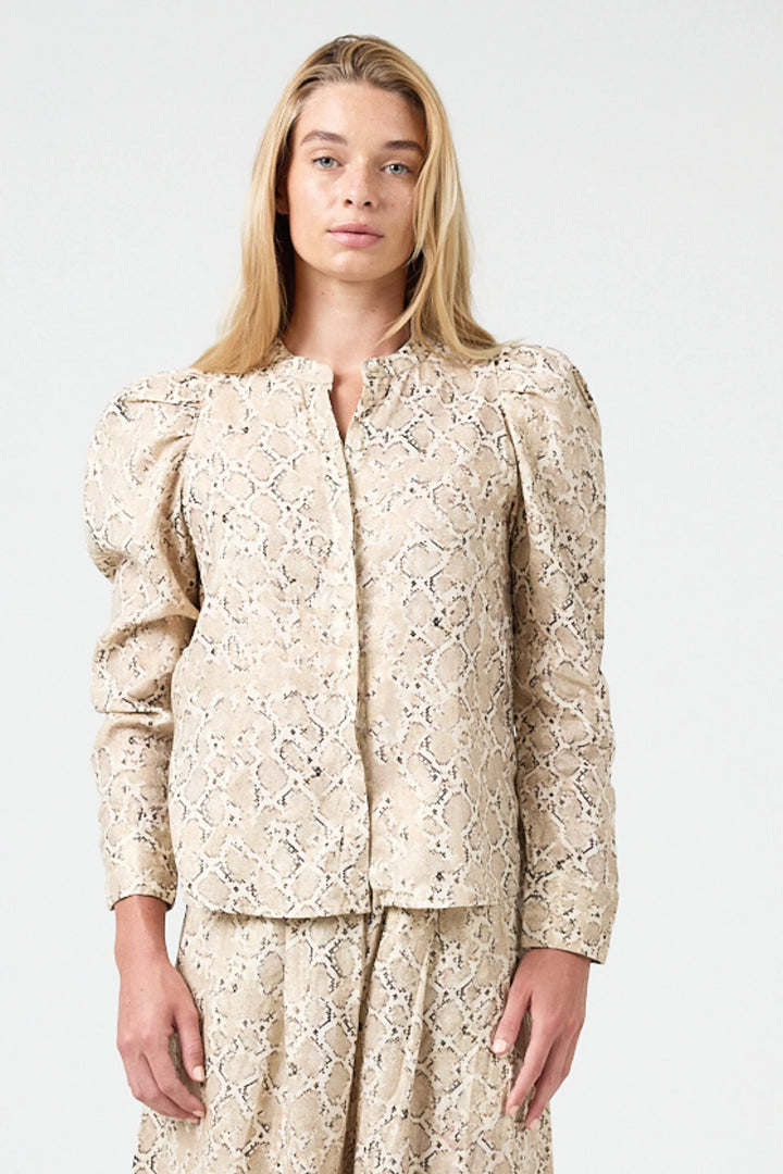 Lilium Metallic Linen Shirt | Snake