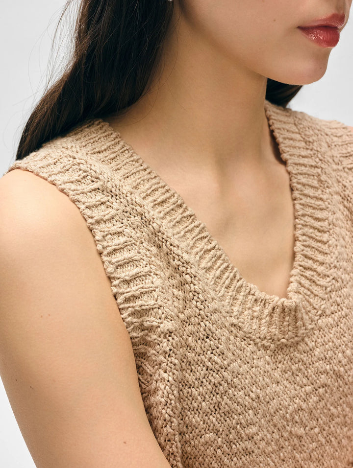 Cotton Slub Fringe Tank | Sable