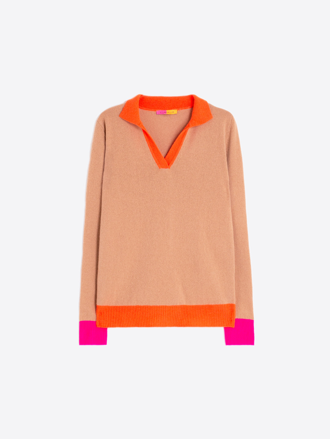 Knitwear Polo | Orange/Pink