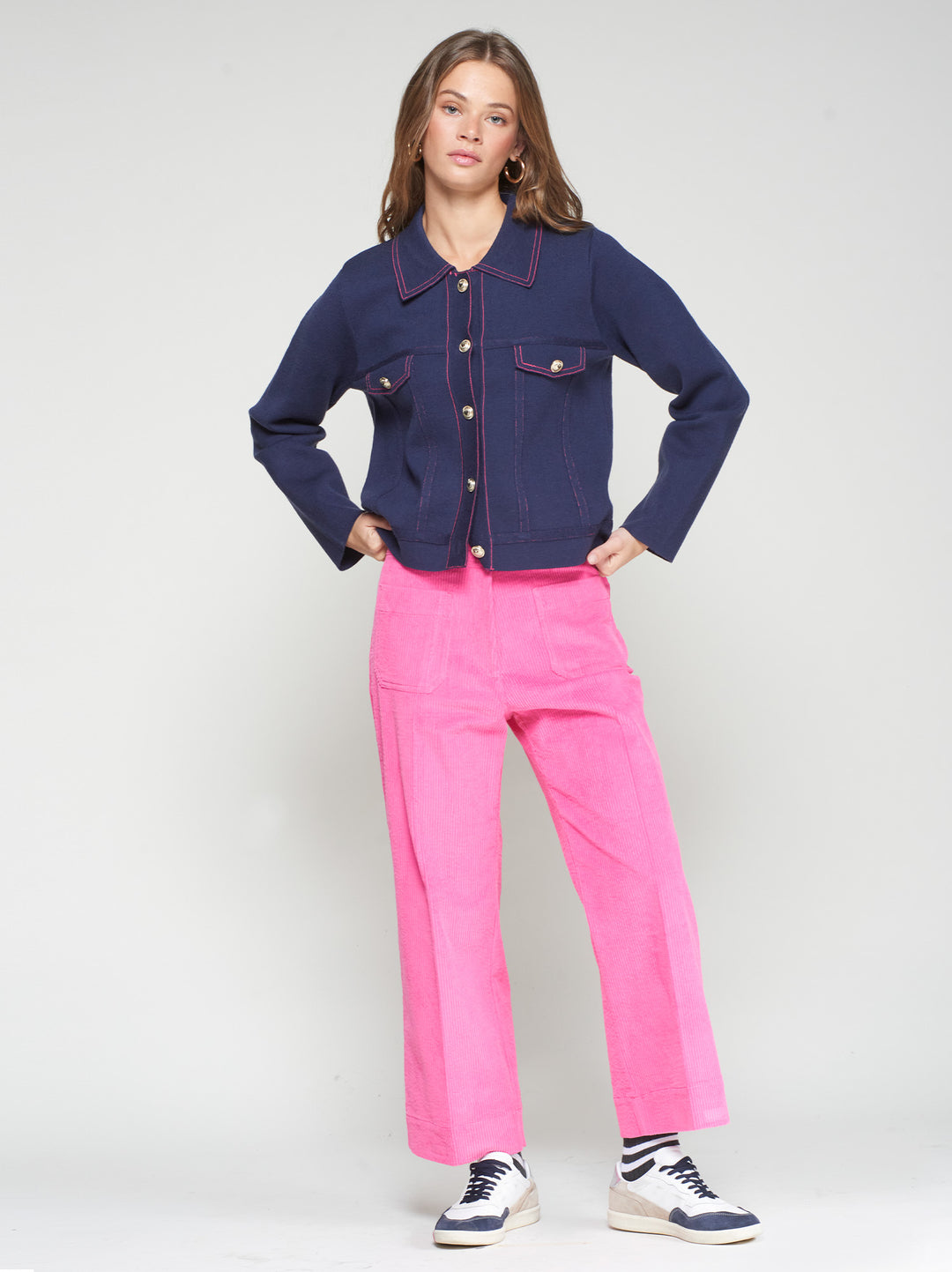 Dorin Corduroy Trouser | Pink