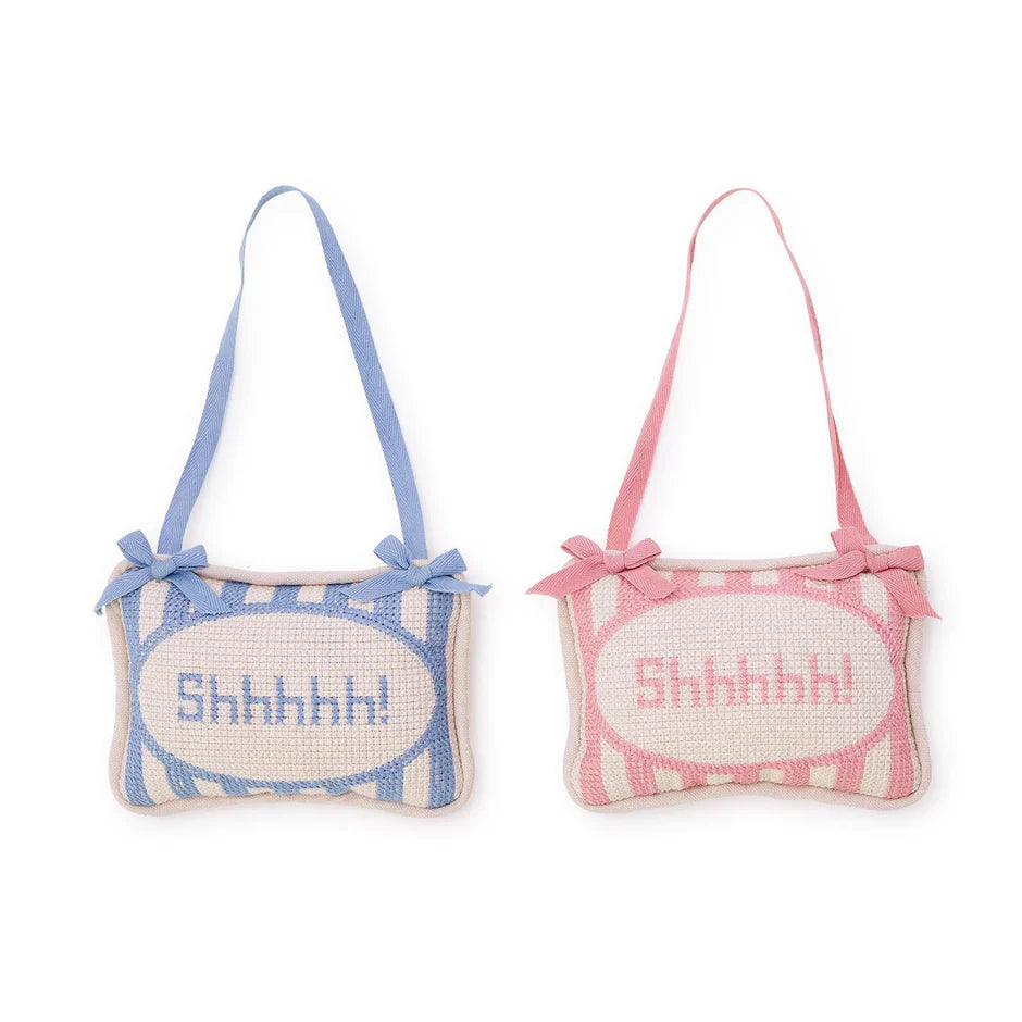 Shhhh! Embroidered Pillow Door Hanger