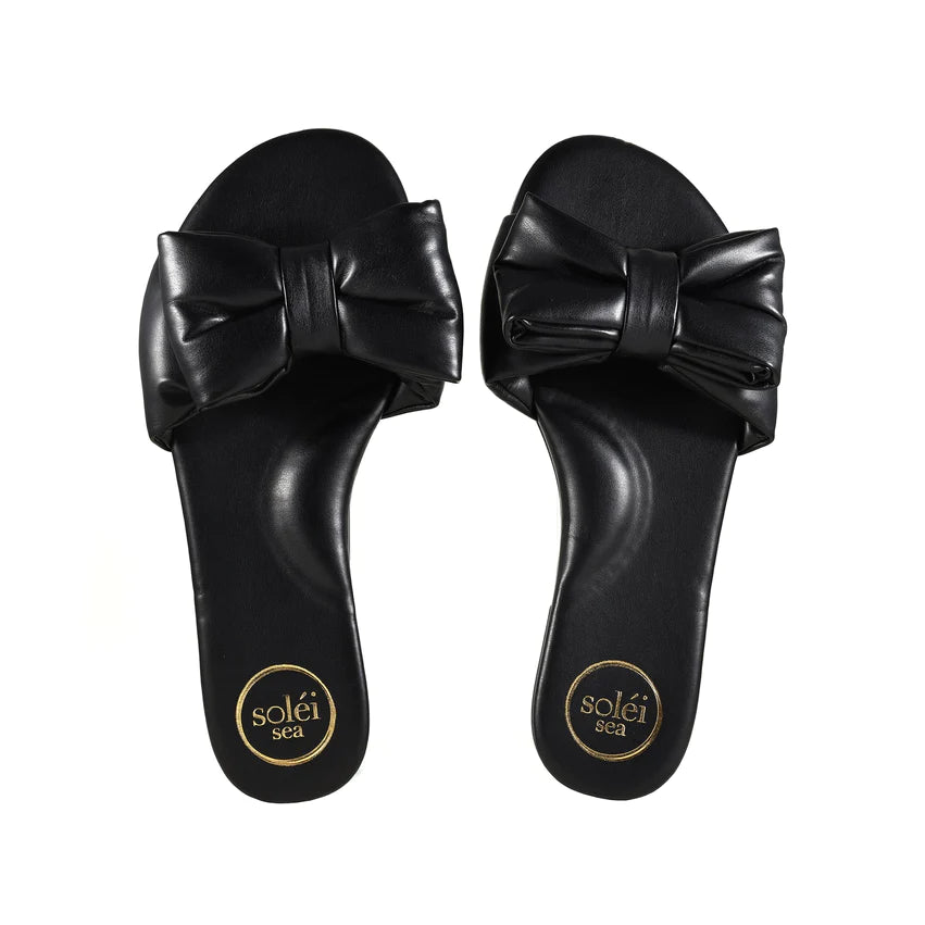 Rafie Bow Slide Sandal | Black