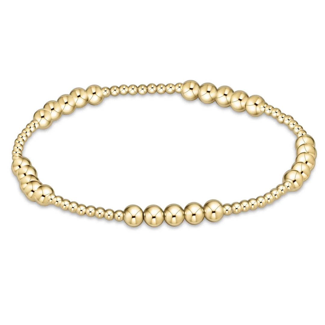 Classic Blissful Pattern 2mm Gold Bead Bracelet | 4mm
