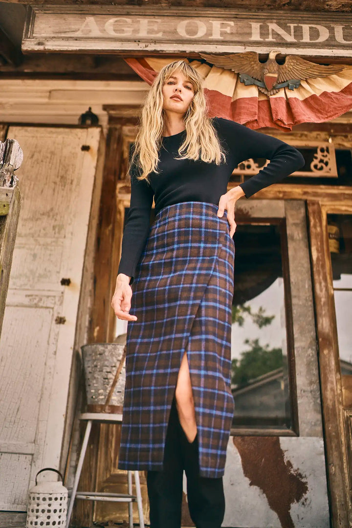 Manor Wrap Skirt | Aspen Plaid