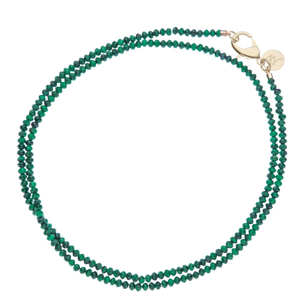 Double Wrap Beaded Necklace | Malachite