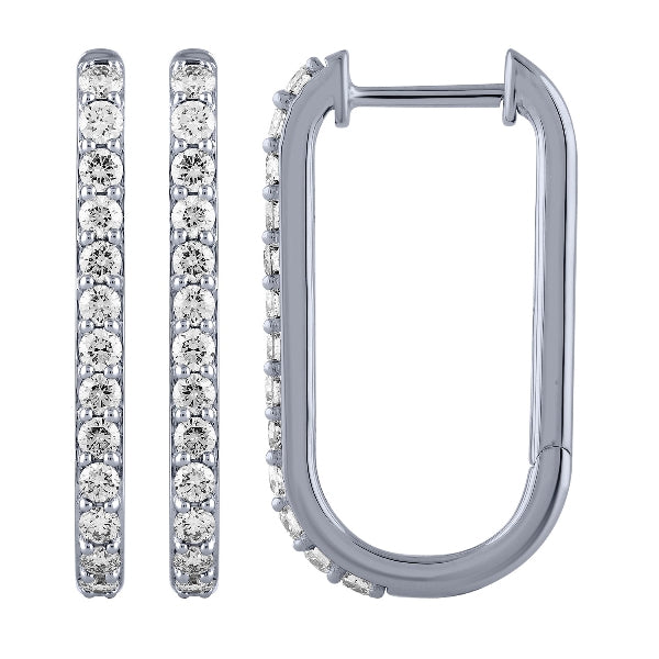.75 14kt Diamond Hoop Earrings