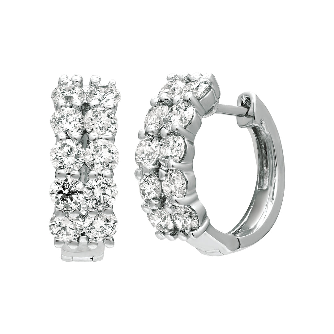 2tw 14K Diamond Hoop 2 Row
