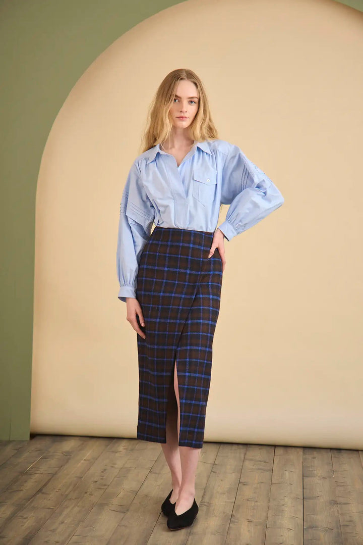 Manor Wrap Skirt | Aspen Plaid