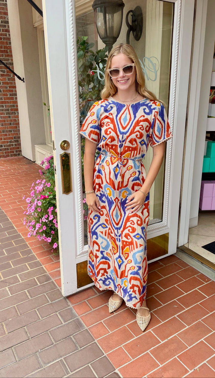 Tess Midi Dress | Ikat Multi