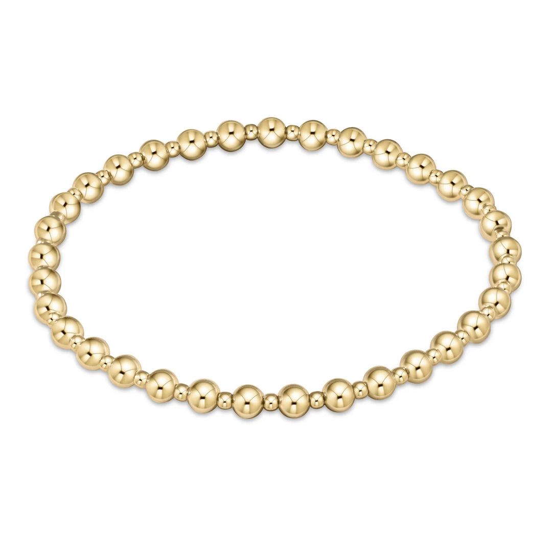 Classic Grateful Pattern Gold Bead Bracelet