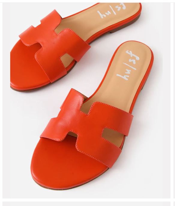 Alibi Leather Sandals | Orange