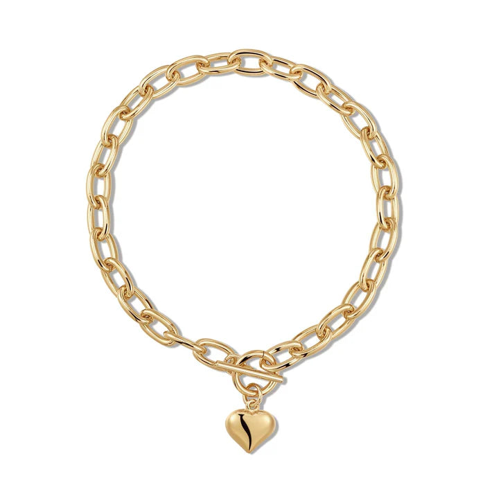 Alana Puffy Heart Necklace 18"