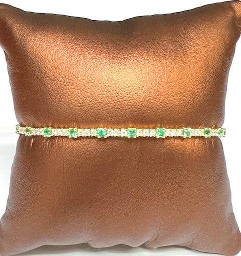Diamond & Emerald Flex Bracelet