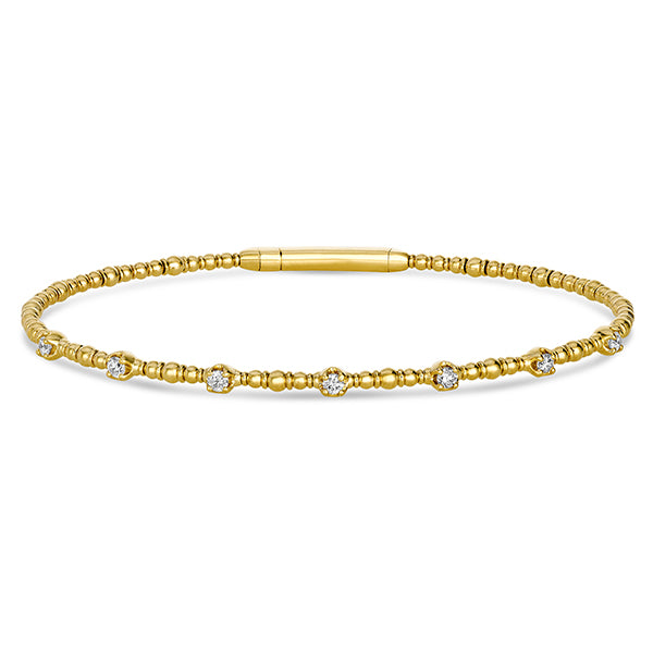 Gold Diamond Station Flex Bracelet