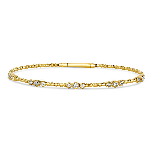 Triple Diamond Bezel Station Flex Bracelet