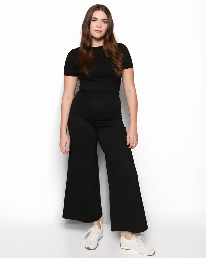 Ponte Knit Wide Leg Pant Cropped | + Colors