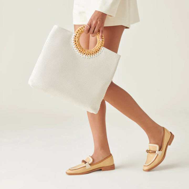 Dolce Vita Lilah Clutch | White Embossed Leather