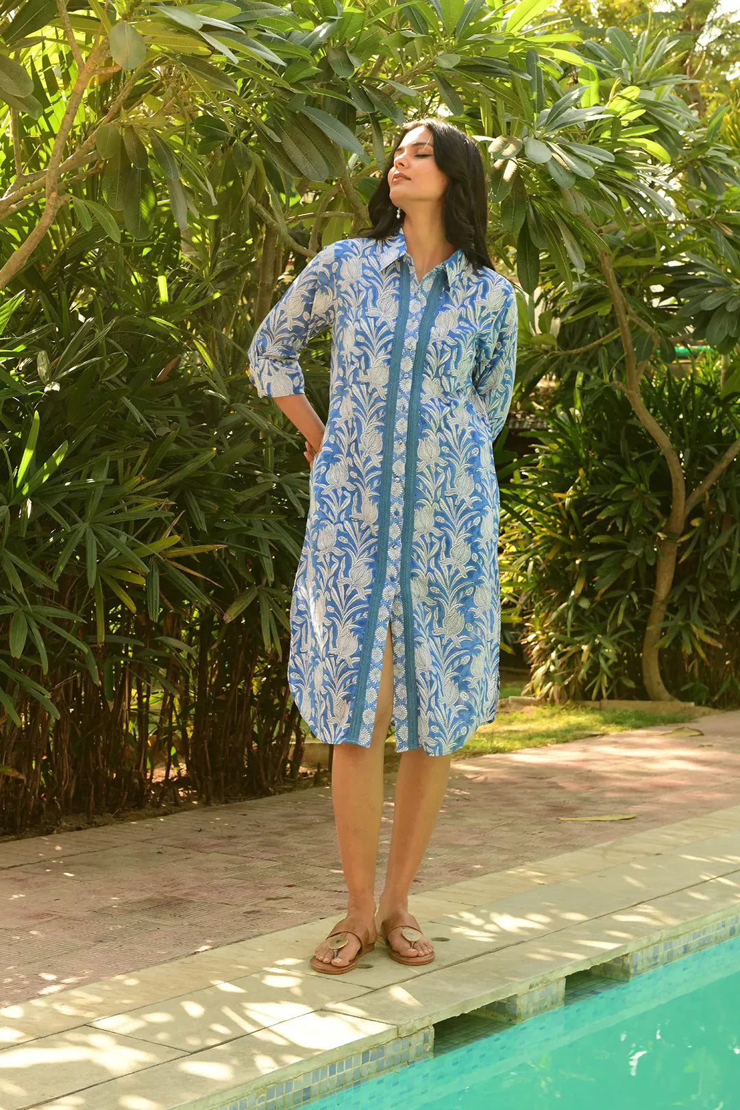 Lamu Shirt Dress | Blue