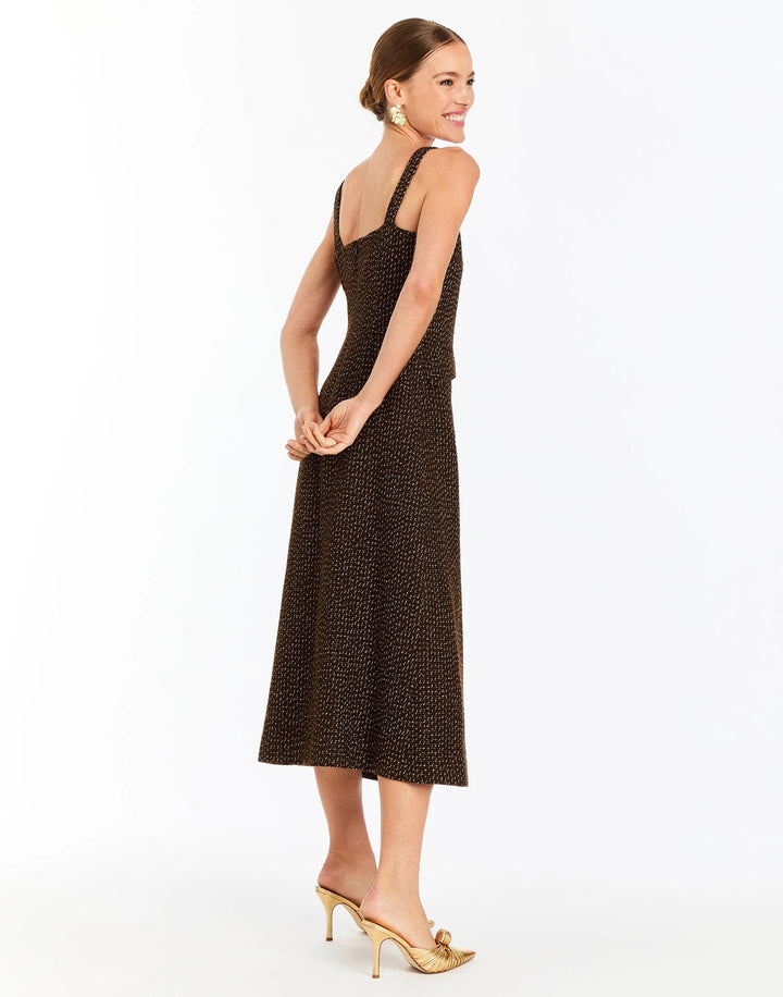 Espresso Midi Dress | Chestnut Gold
