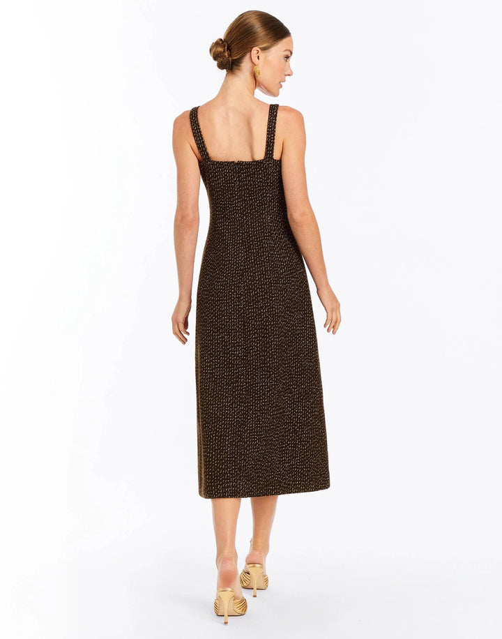 Espresso Midi Dress | Chestnut Gold