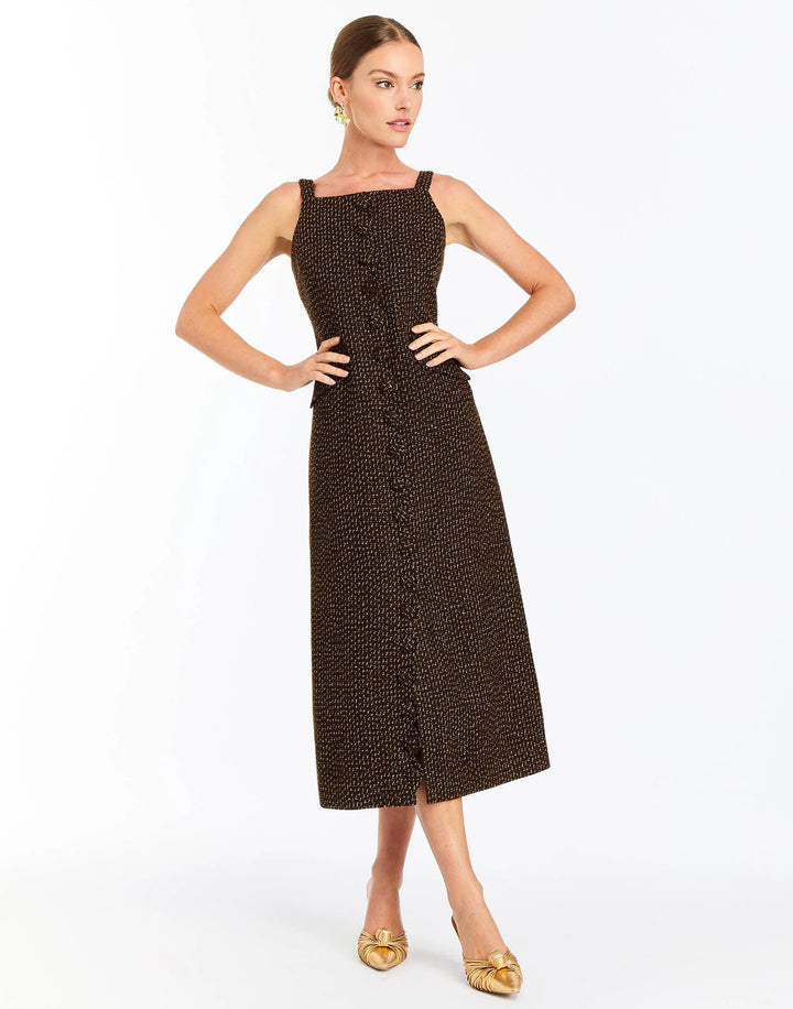 Espresso Midi Dress | Chestnut Gold