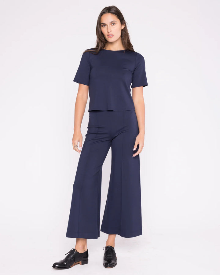 Ponte Knit Wide Leg Pant Cropped | + Colors
