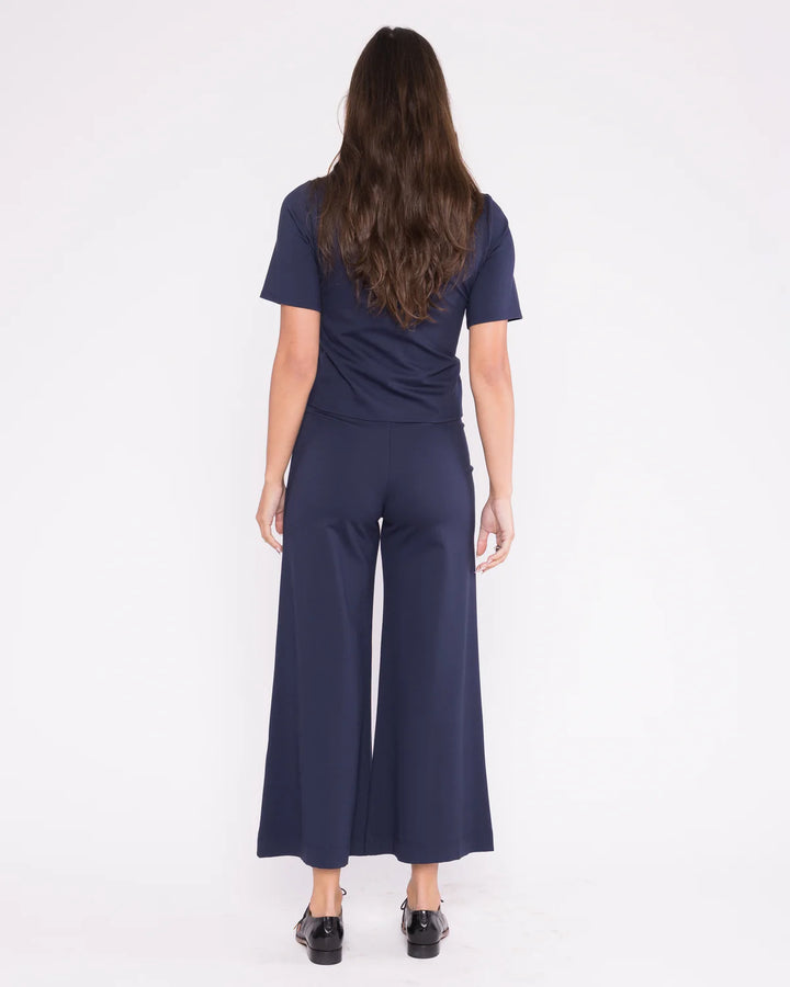 Ponte Knit Wide Leg Pant Cropped | + Colors