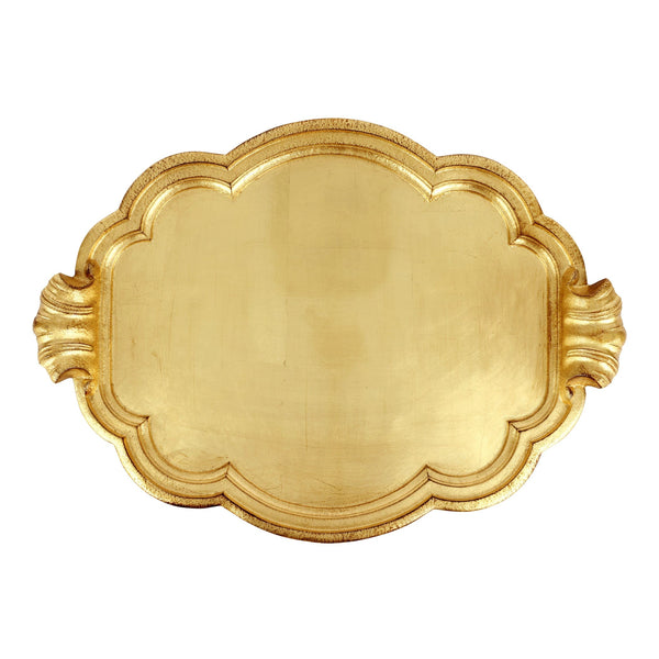 Florentine Gold Wooden Handled Large Tray