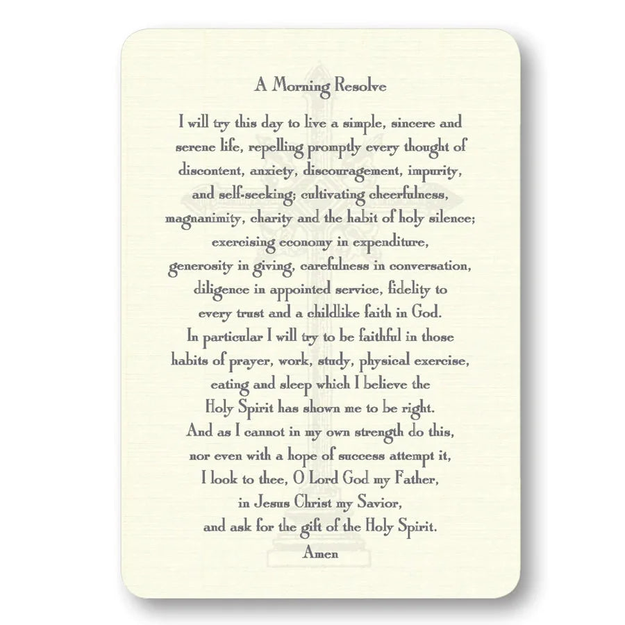 A Morning Resolve Prayer Card A Morning Resolve Prayer Card