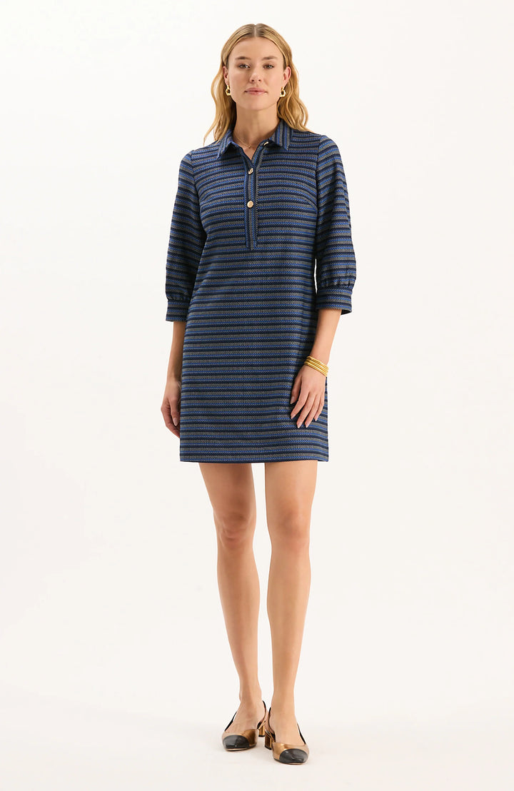 Kat Knit Dress | Navy Royal White