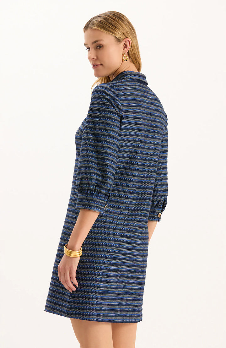 Kat Knit Dress | Navy Royal White