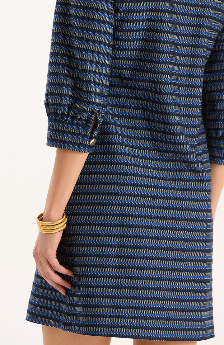 Kat Knit Dress | Navy Royal White