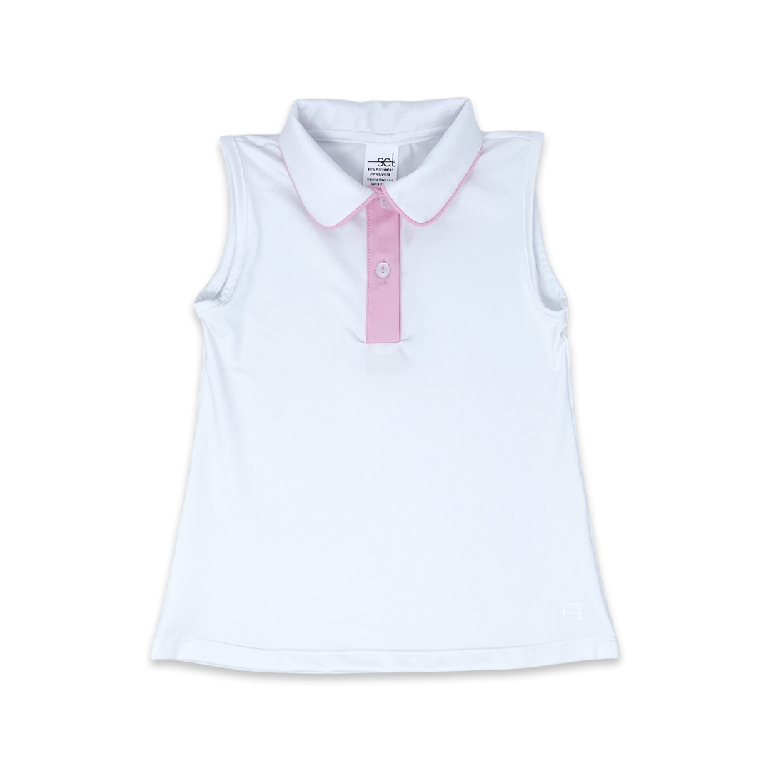 Gabby Shirt | White & Cotton Candy Pink
