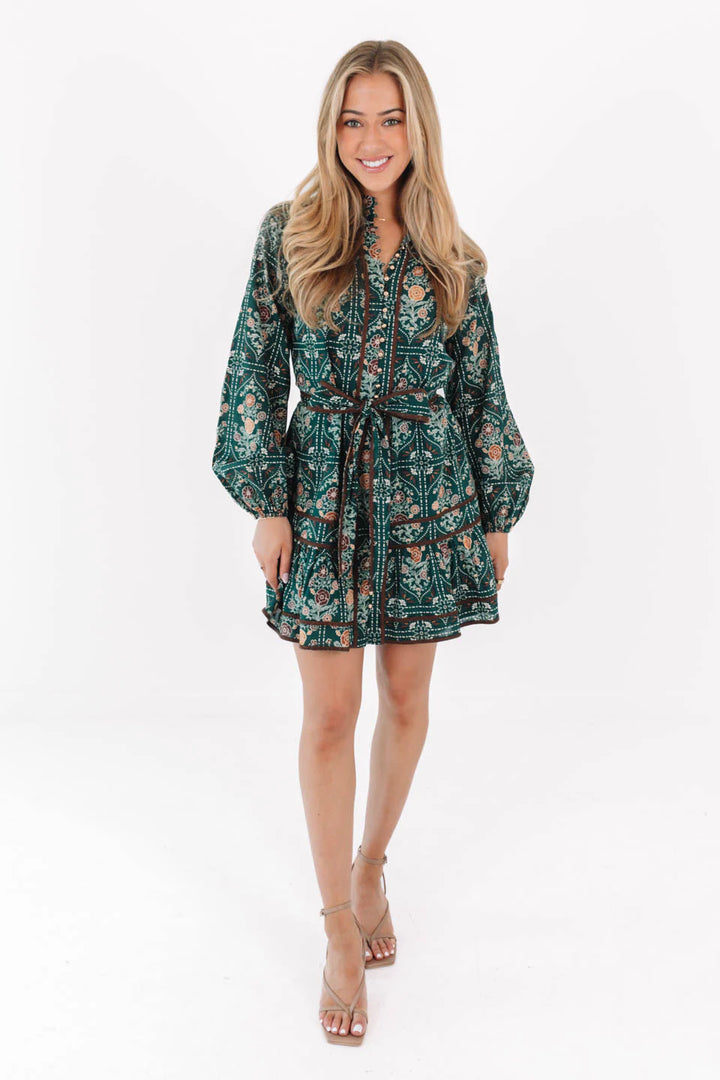 The Hazel Long Sleeve Tie Dress