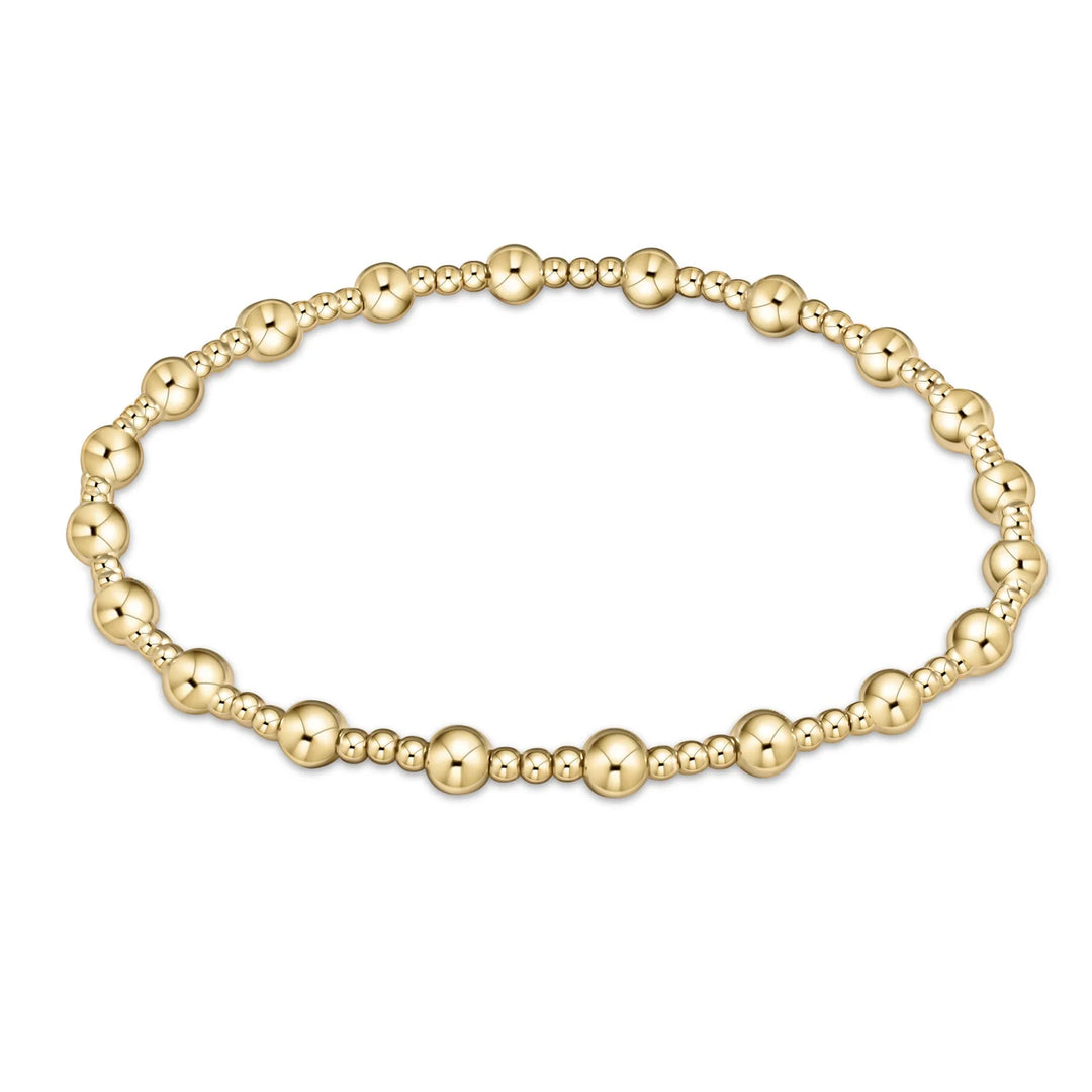 Classic Sincerity Pattern Gold Bead Bracelet