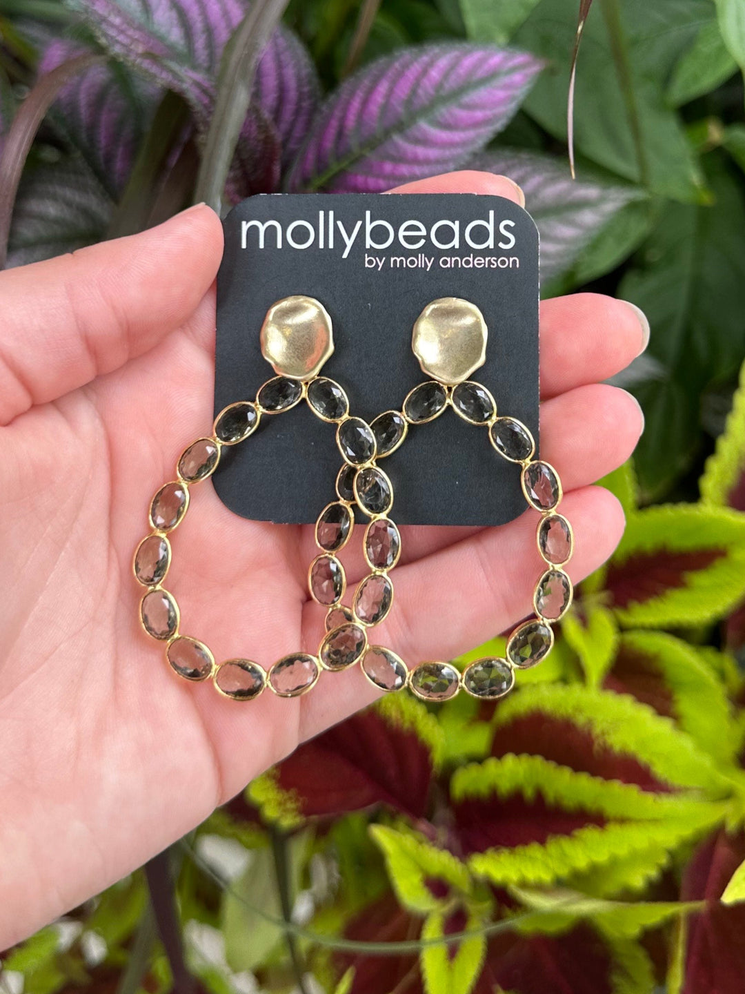 Smoky Gem Teardrop Earrings