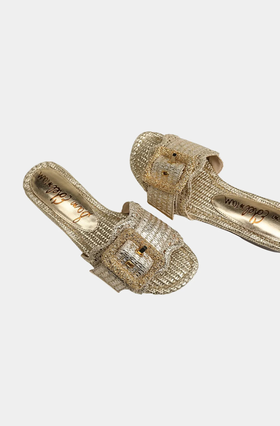 Bambi Sandal | Amber Gold Raffia