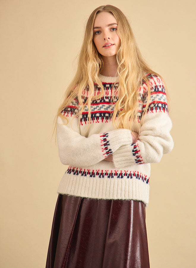 Josie Sweater | Cream Fairisle