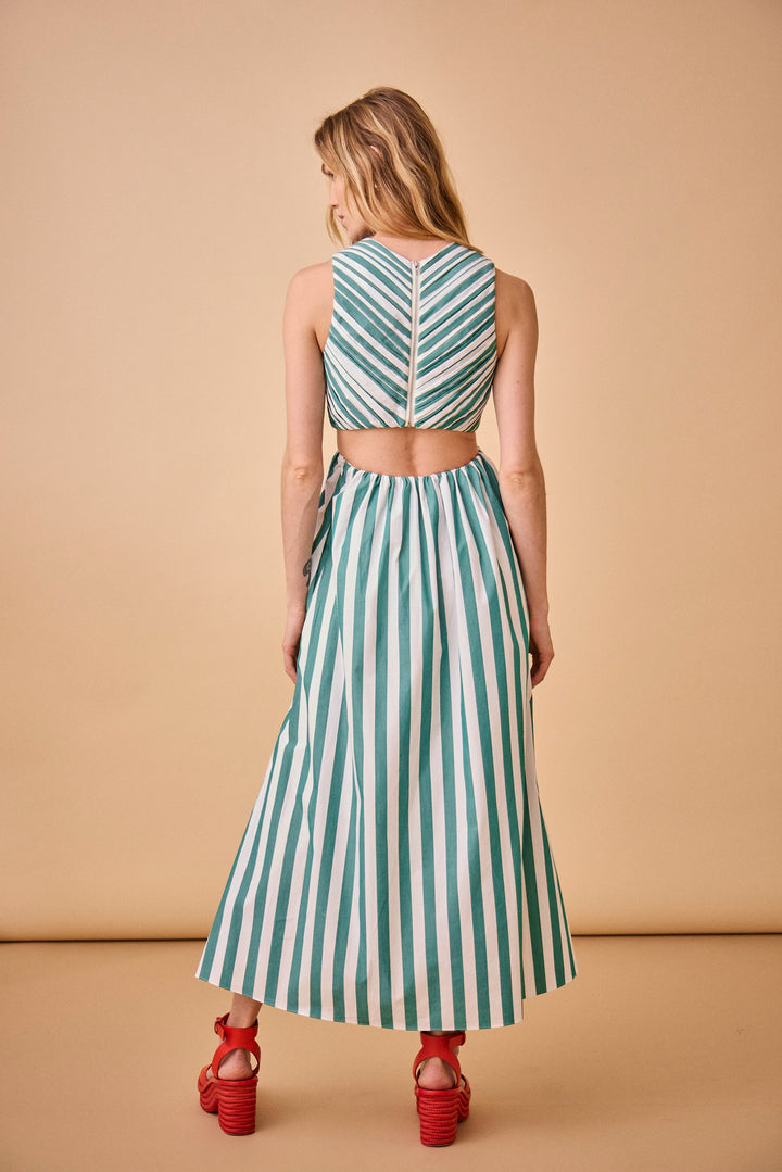 Hunter Bell Kathleen Dress | Emerald Stripe
