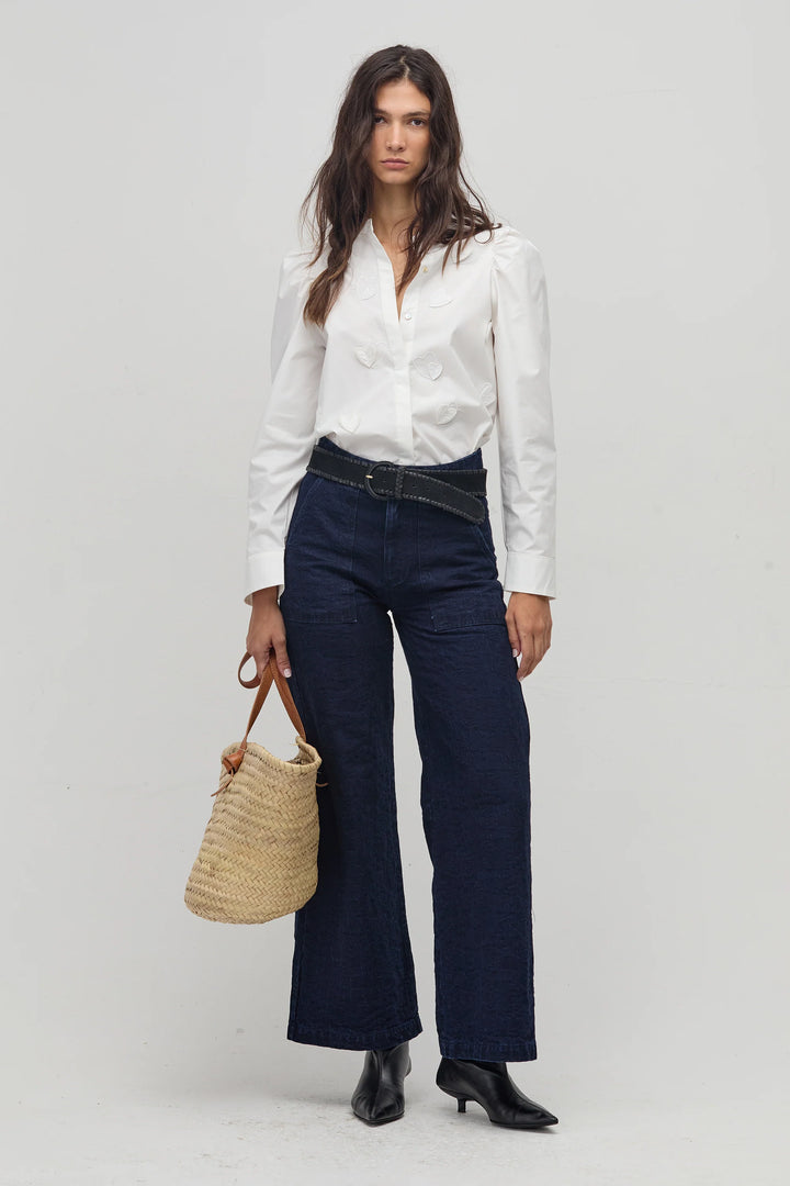 Cuore Poplin Shirt | White