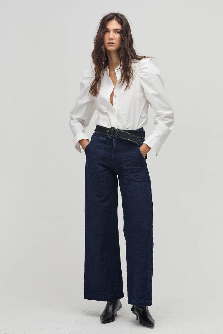 Cuore Poplin Shirt | White