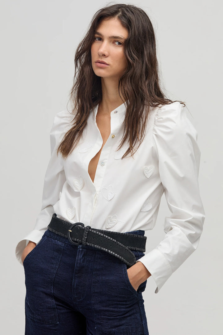 Cuore Poplin Shirt | White