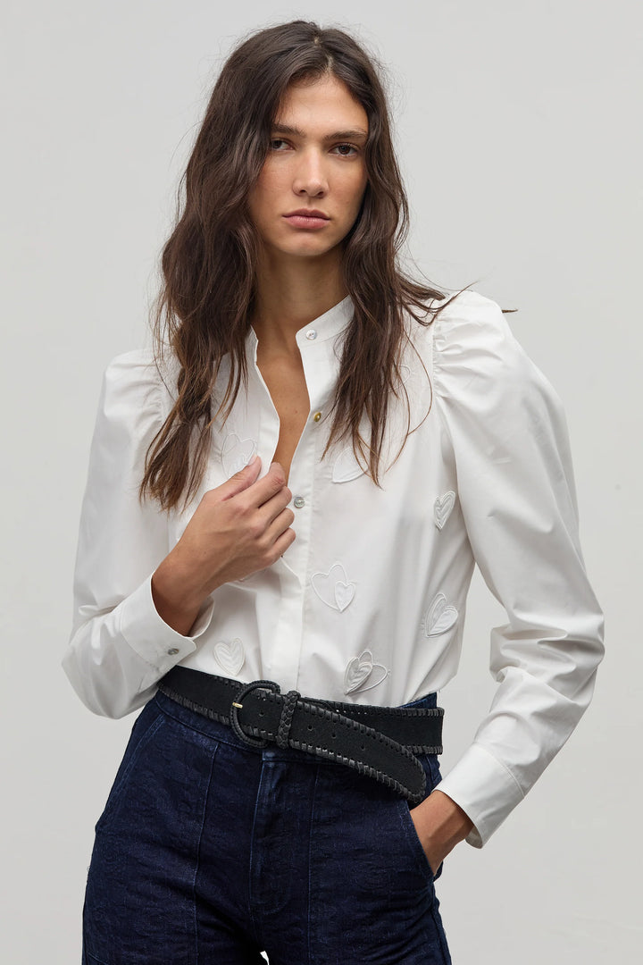 Cuore Poplin Shirt | White