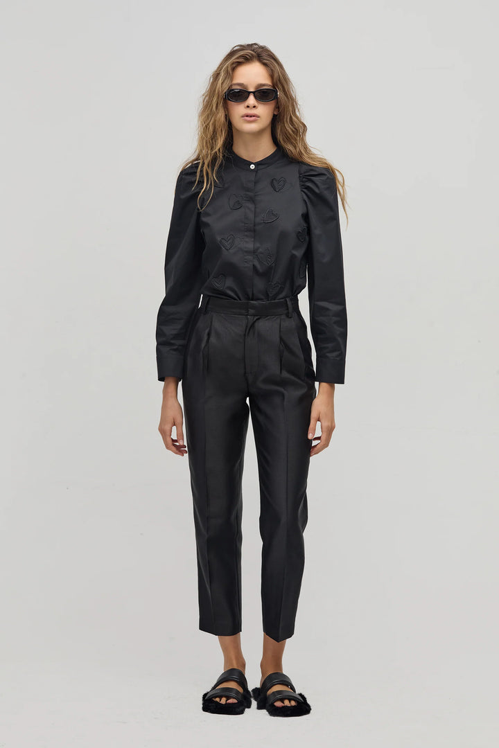 Cuore Poplin Shirt | Black