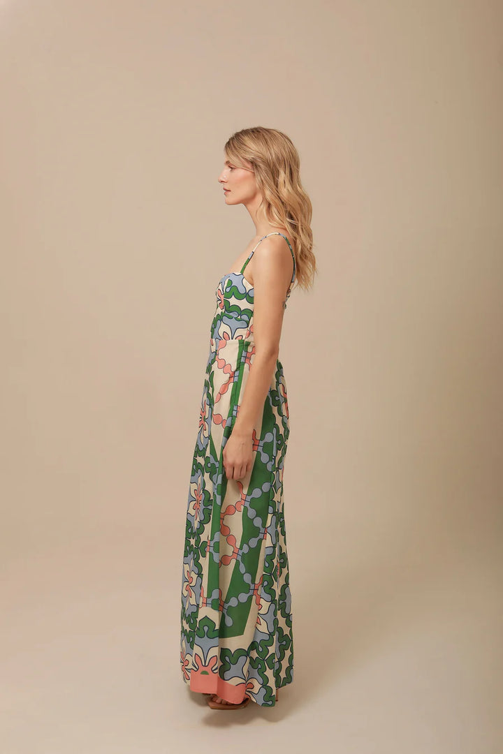Nicolle Dress | Green/Blue Multi