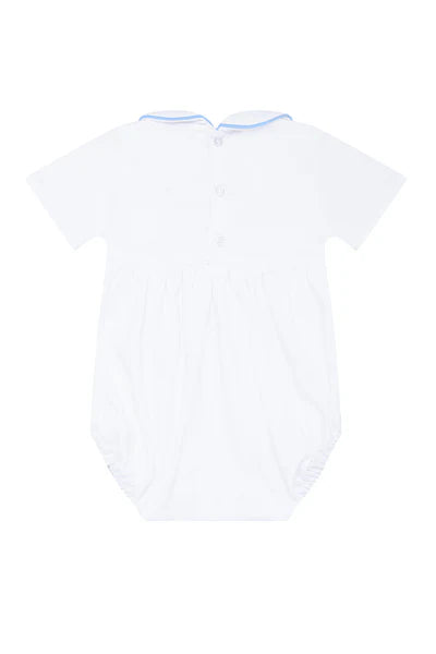 Nella Baby Boy Bubble | Blue Smocked