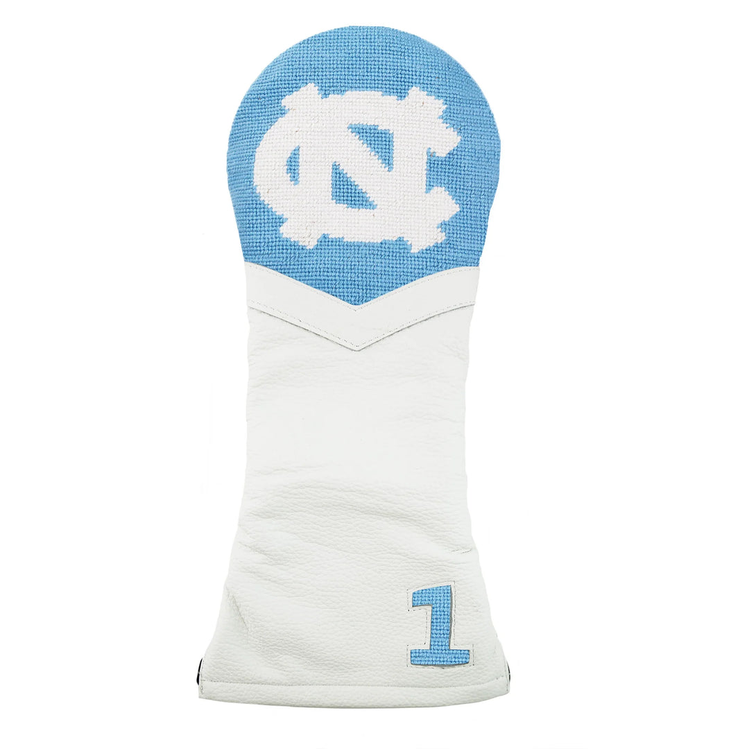 UNC Driver Headcover Light Blue + White Leather